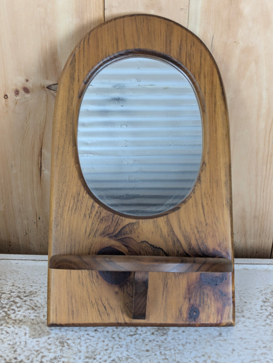 Handmade Wall Mirror with Shelf