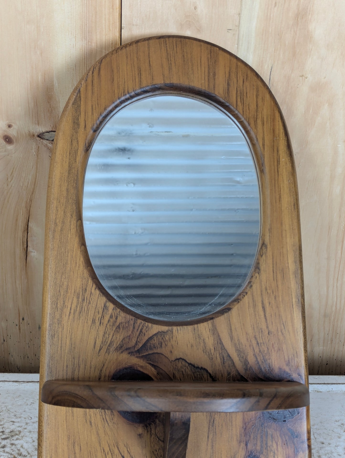 Handmade Wall Mirror with Shelf