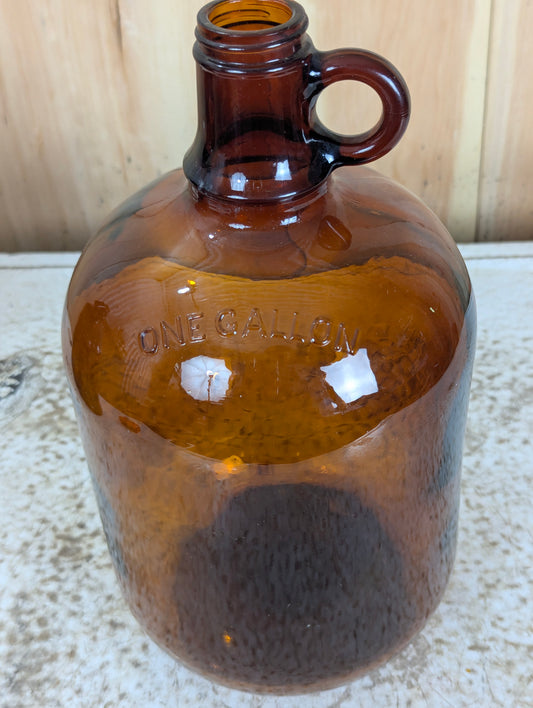1- Gallon Amber Glass Jug with Finger Handle