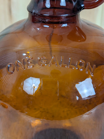 1- Gallon Amber Glass Jug with Finger Handle