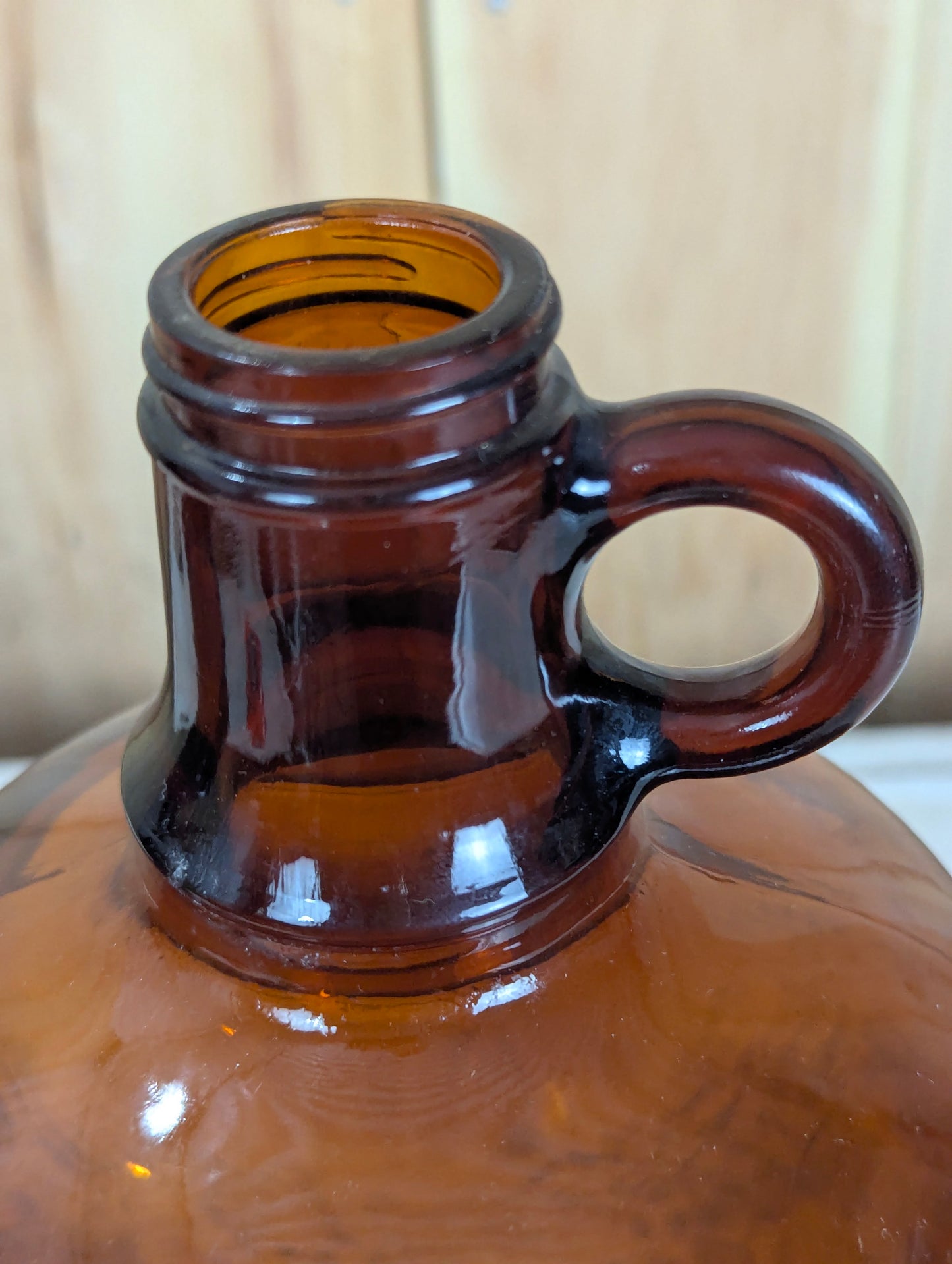 1- Gallon Amber Glass Jug with Finger Handle