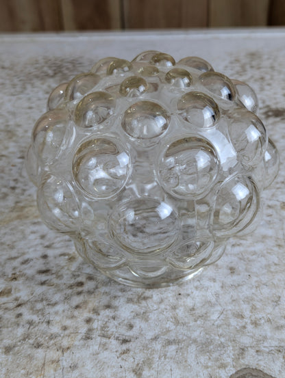 1960’s Vintage Bubble Clear Glass Round Lamp Shade