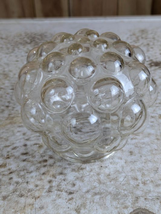 1960’s Vintage Bubble Clear Glass Round Lamp Shade