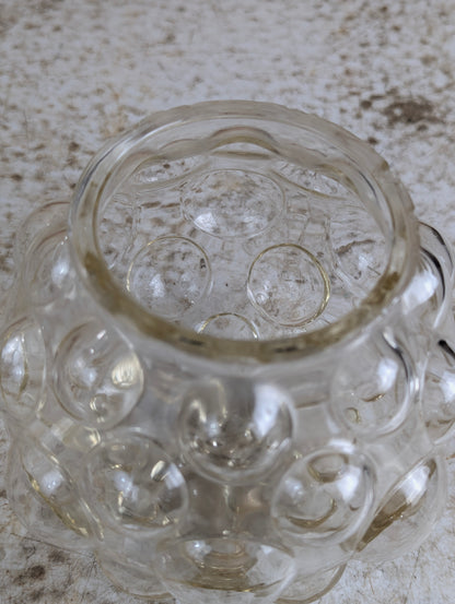 1960’s Vintage Bubble Clear Glass Round Lamp Shade