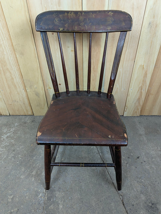 Antique Handcrafted Painted Wooden Chair