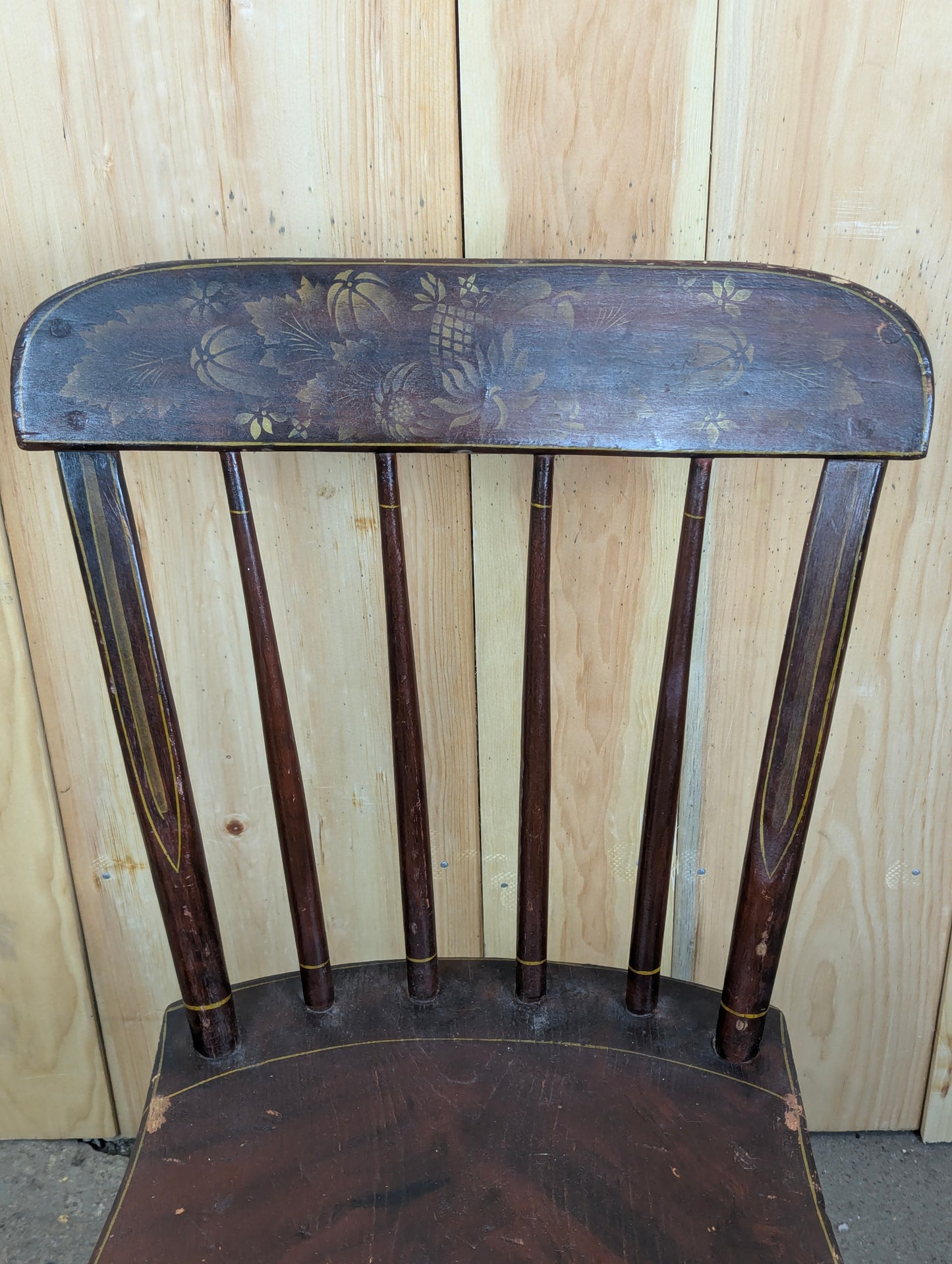 Antique Handcrafted Painted Wooden Chair