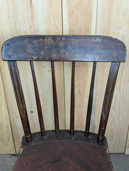 Antique Handcrafted Painted Wooden Chair