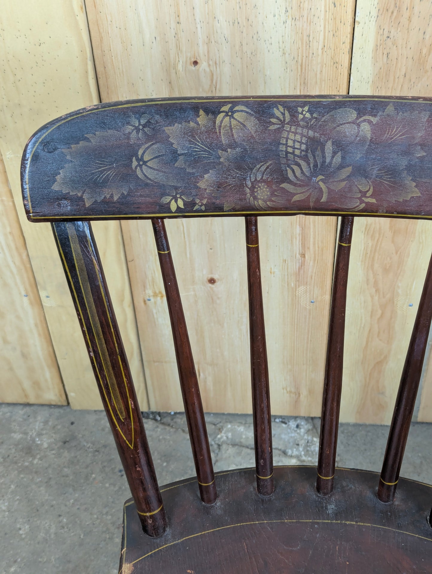 Antique Handcrafted Painted Wooden Chair