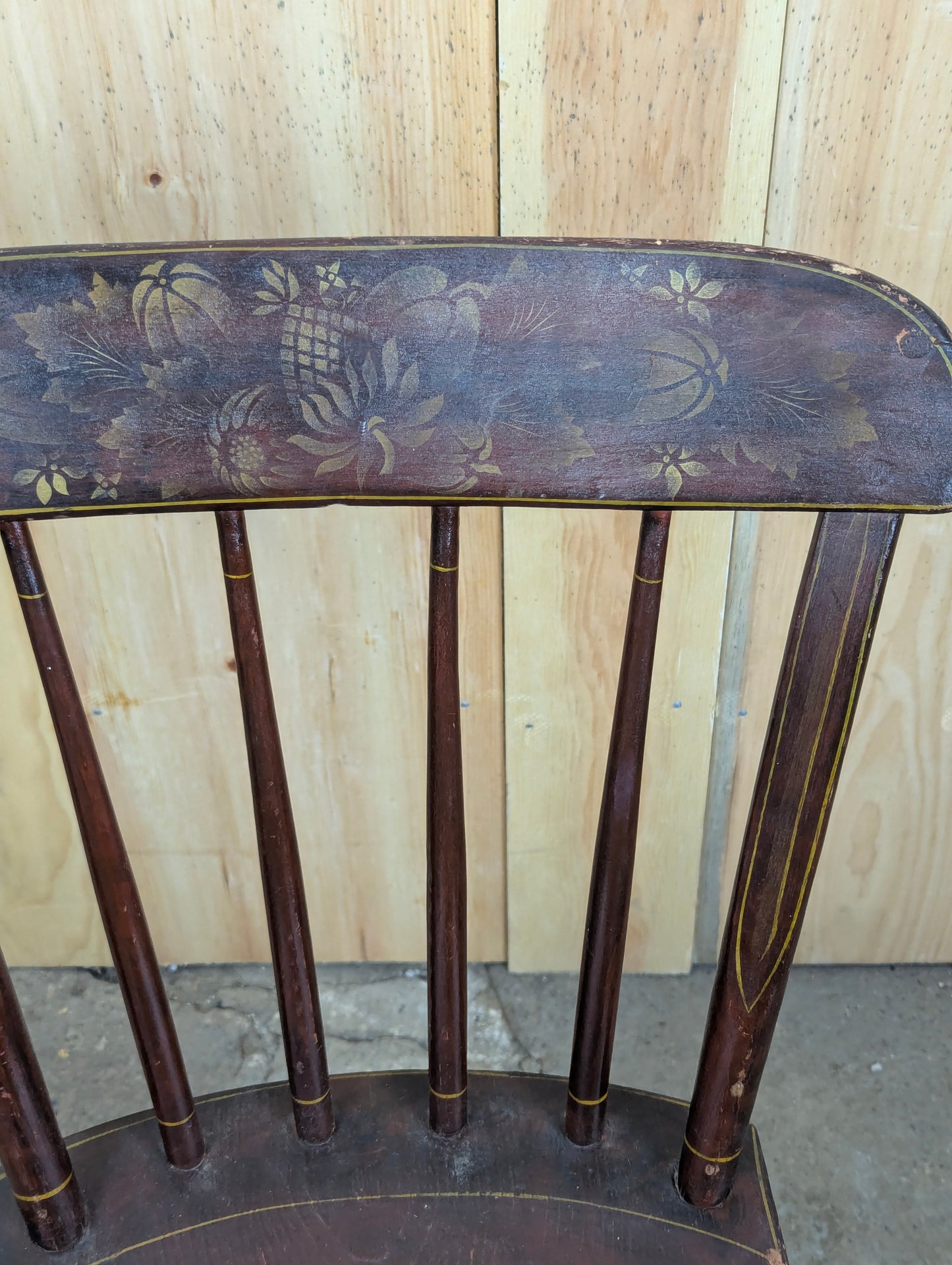 Antique Handcrafted Painted Wooden Chair