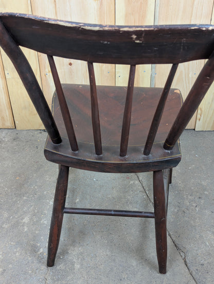Antique Handcrafted Painted Wooden Chair