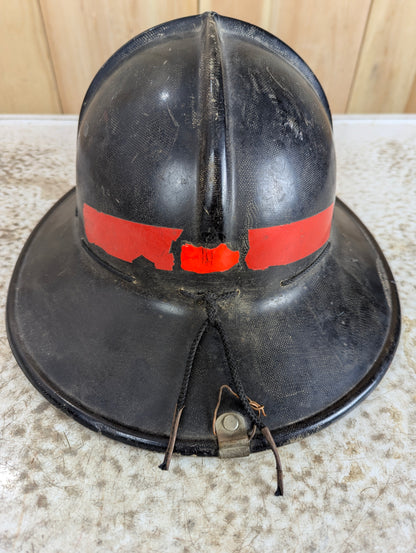 Vintage Fibreglass Firefighter Helmet