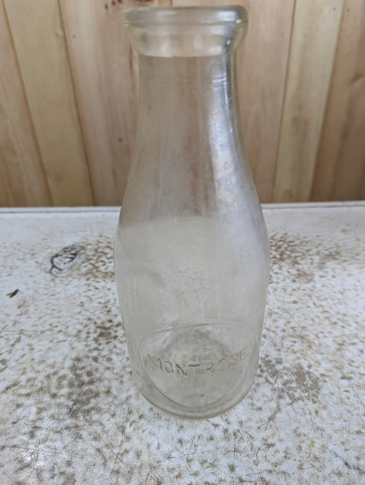 Vintage Montrose Glass Dairy Bottle