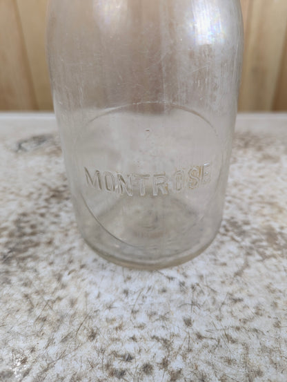 Vintage Montrose Glass Dairy Bottle