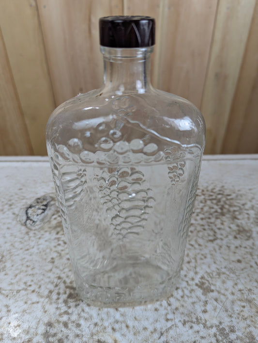 1932 Vintage Jordan Wine Co. Embossed Decorative Glass Bottle with Cap