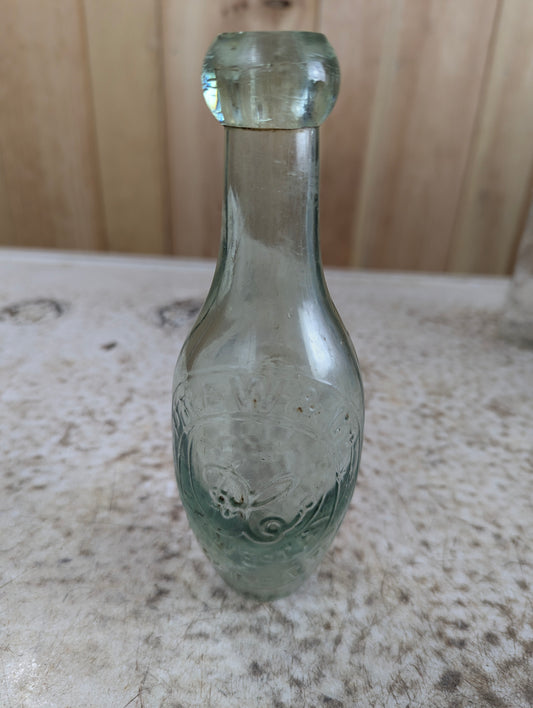 Antique mid-19th Century Drew & Co. Mineral Soda Water Torpedo Bottle
