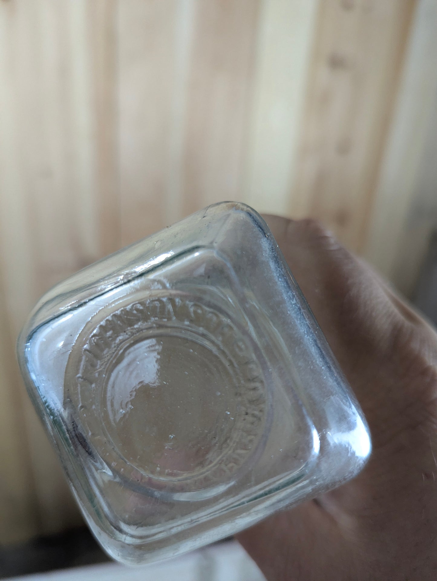 Antique B J Johnson Glass Shampoo Soap Bottle