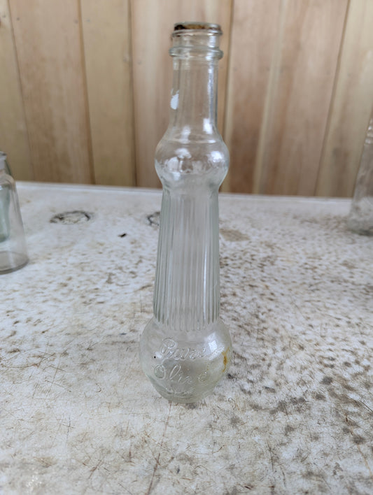 1940’s Vintage Gattuso 4 Fl Oz Pure Olive Oil Glass Bottle
