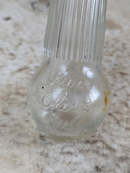 1940’s Vintage Gattuso 4 Fl Oz Pure Olive Oil Glass Bottle