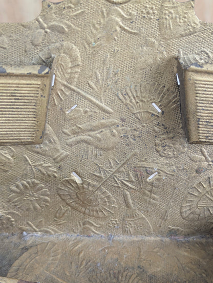 Victorian Pressed Tin Match Holder with Shelf