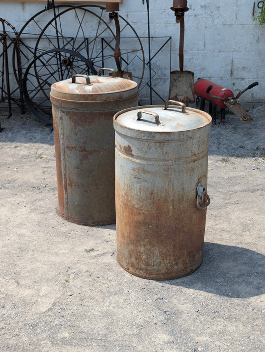 Large Vintage Metal Dairy Cans