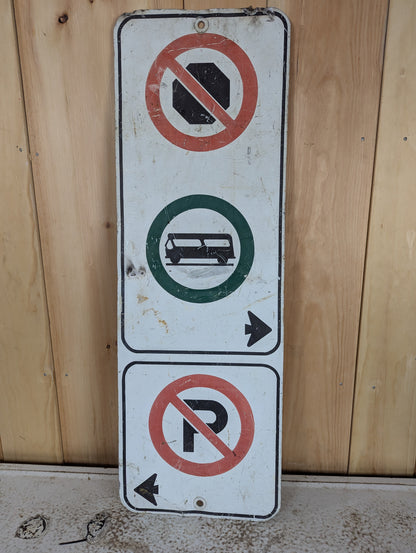 Metal 3 Section Road Sign