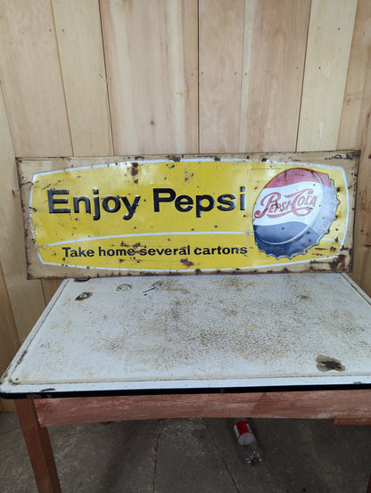 1950's Vintage Enjoy Pepsi Metal Sign