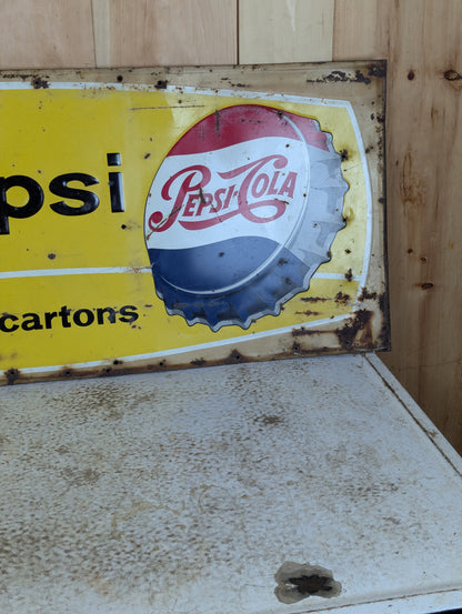 1950's Vintage Enjoy Pepsi Metal Sign