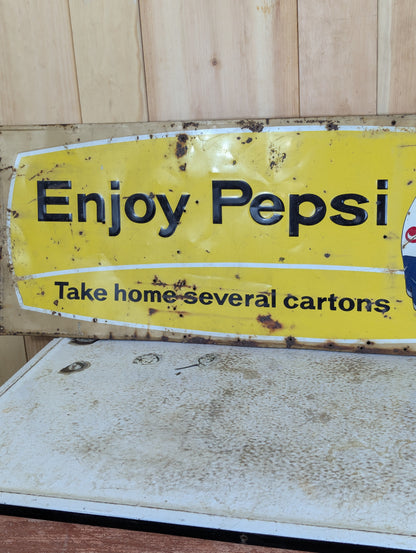 1950's Vintage Enjoy Pepsi Metal Sign
