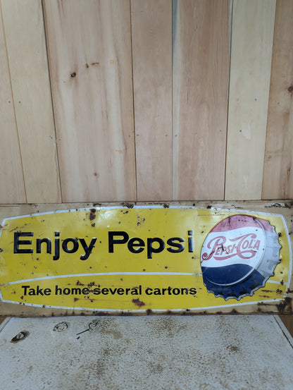 1950's Vintage Enjoy Pepsi Metal Sign