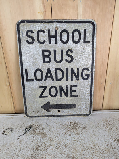 Metal School Bus Loading Zone Sign
