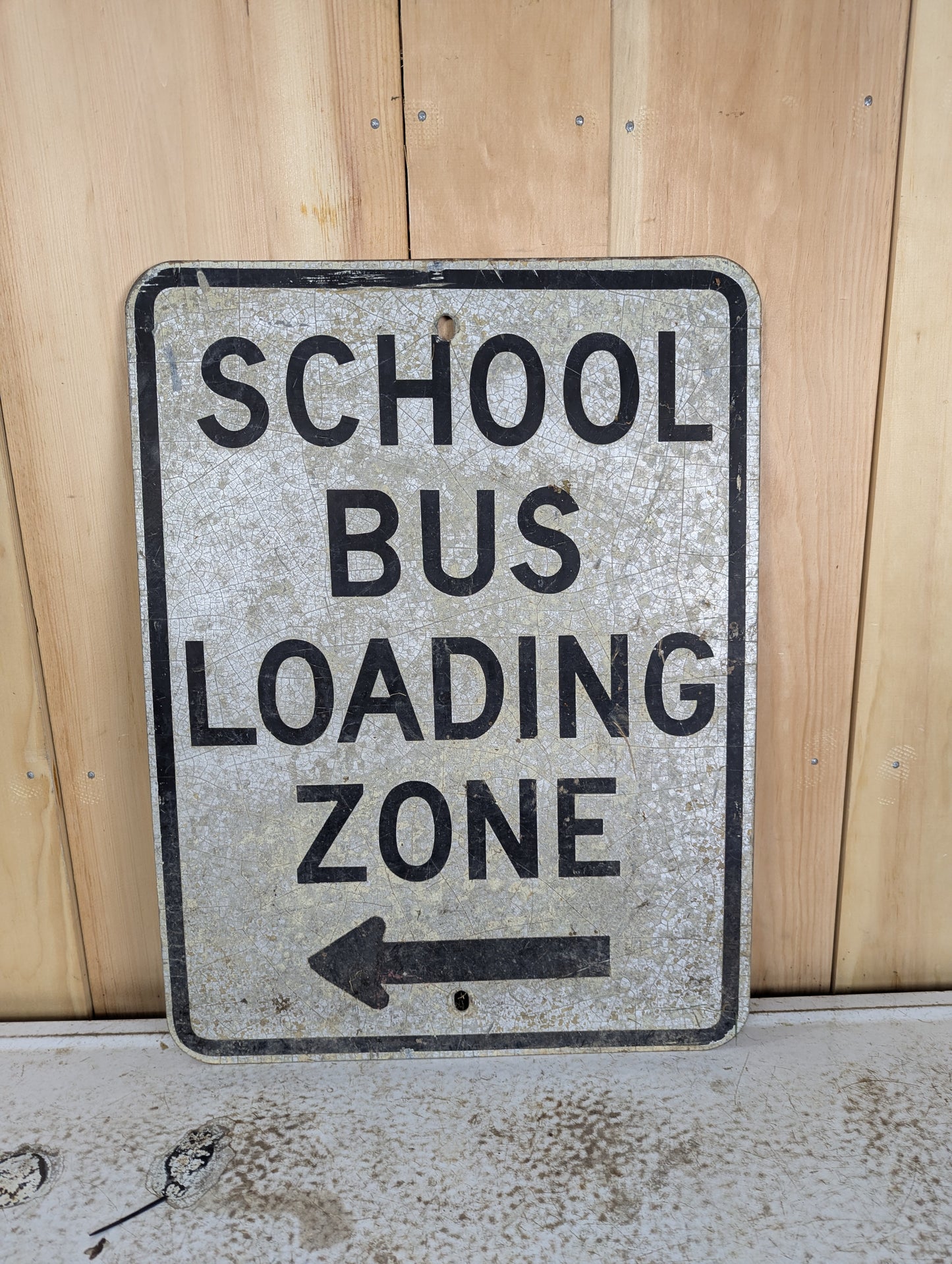 Metal School Bus Loading Zone Sign