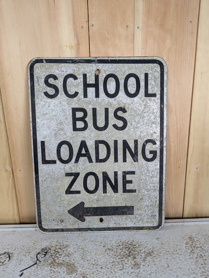 Metal School Bus Loading Zone Sign