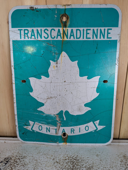Metal Transcanadiene Road Sign