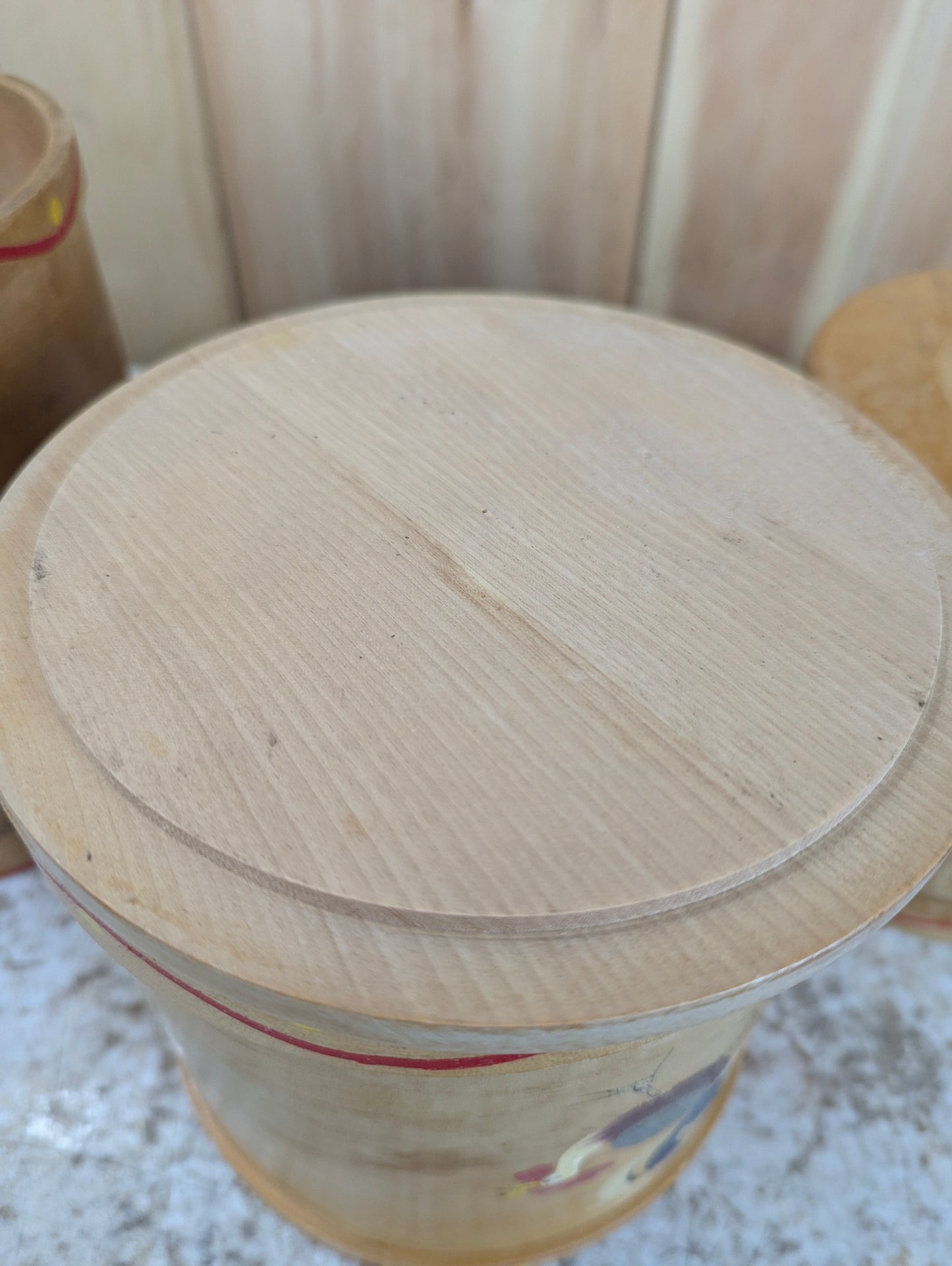 1950’s Vintage 4Pc Wooden Cannister Set