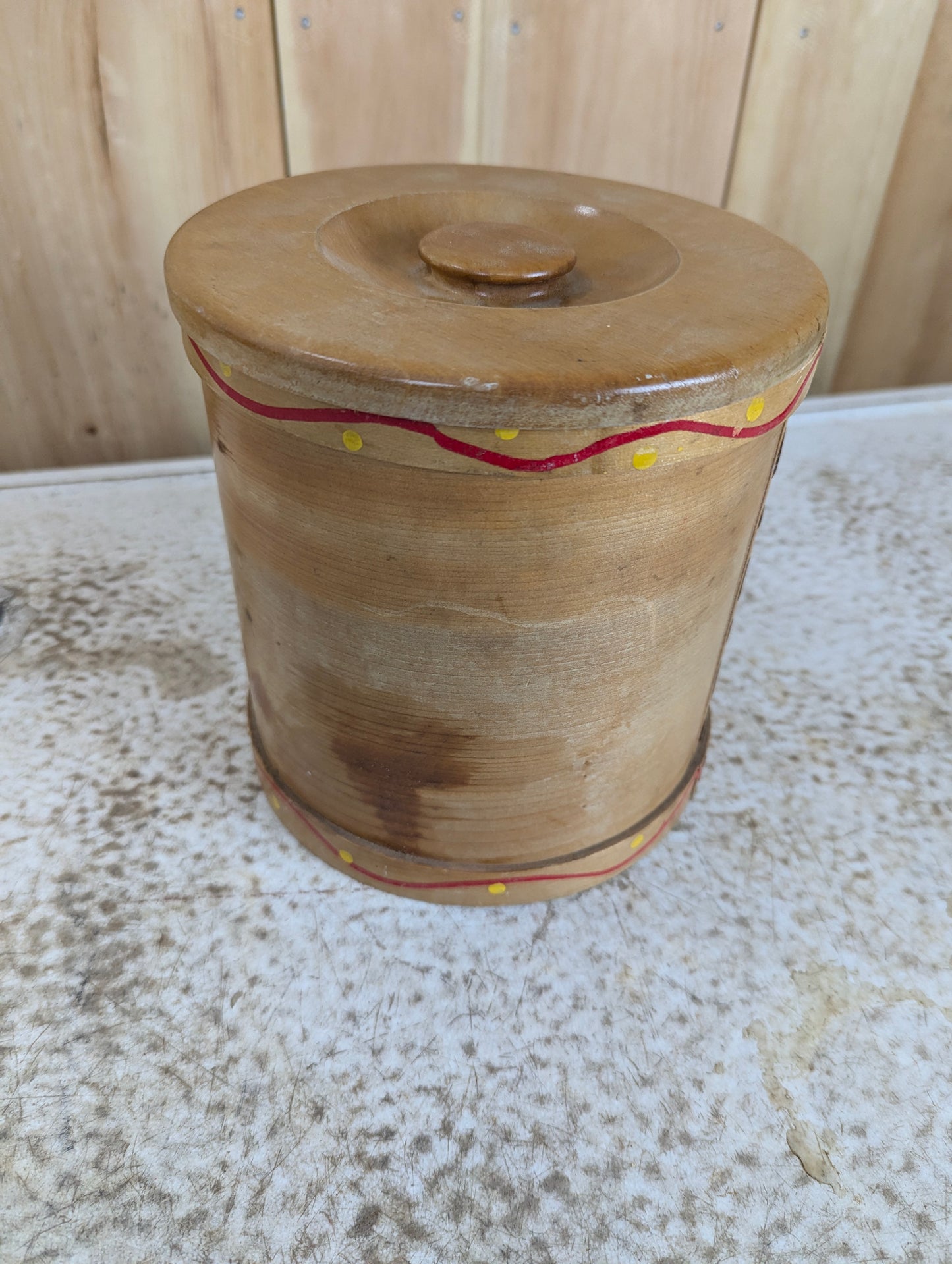 1950’s Vintage 4Pc Wooden Cannister Set