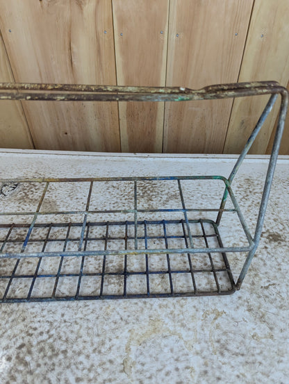 Vintage Metal 12-Soda Bottle Carrier