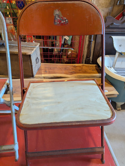 Vintage Metal Kid’s Folding Table with 4 Chairs