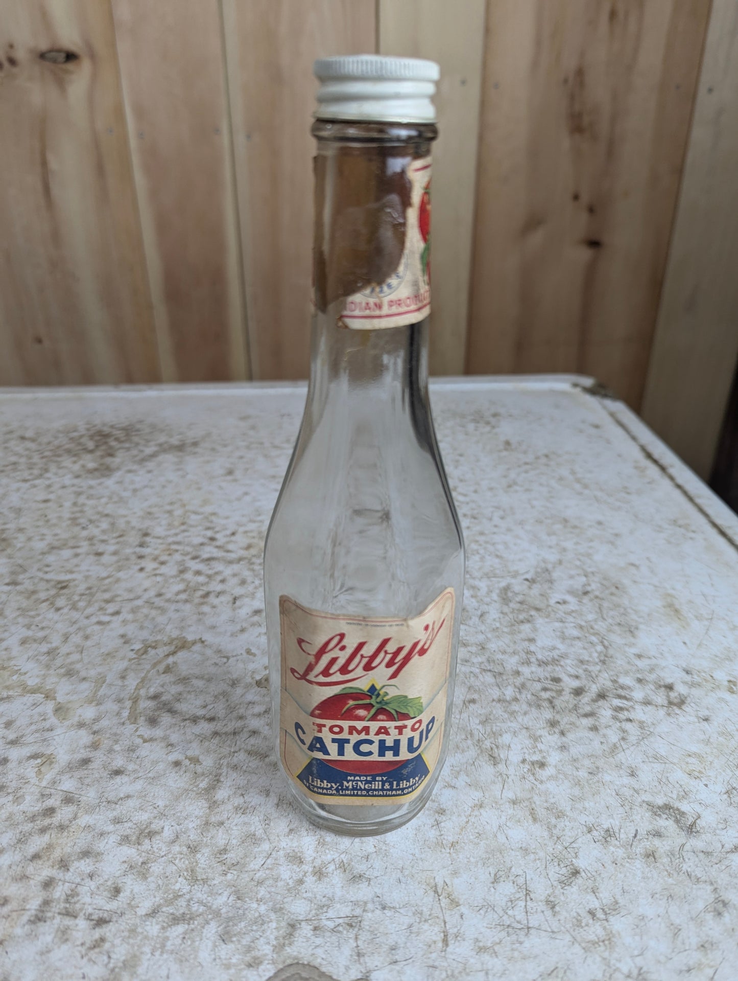 1930’s Libby’s Glass Tomato Catchup Bottle with Original Cap