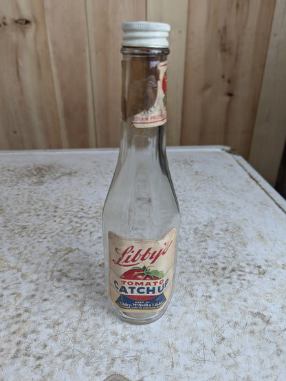 1930’s Libby’s Glass Tomato Catchup Bottle with Original Cap