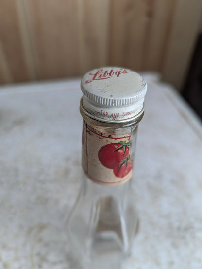 1930’s Libby’s Glass Tomato Catchup Bottle with Original Cap