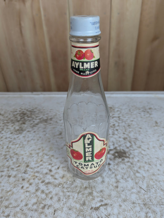 Aylmer 11 Fl Oz Glass Tomato Catsup Bottle with Cap