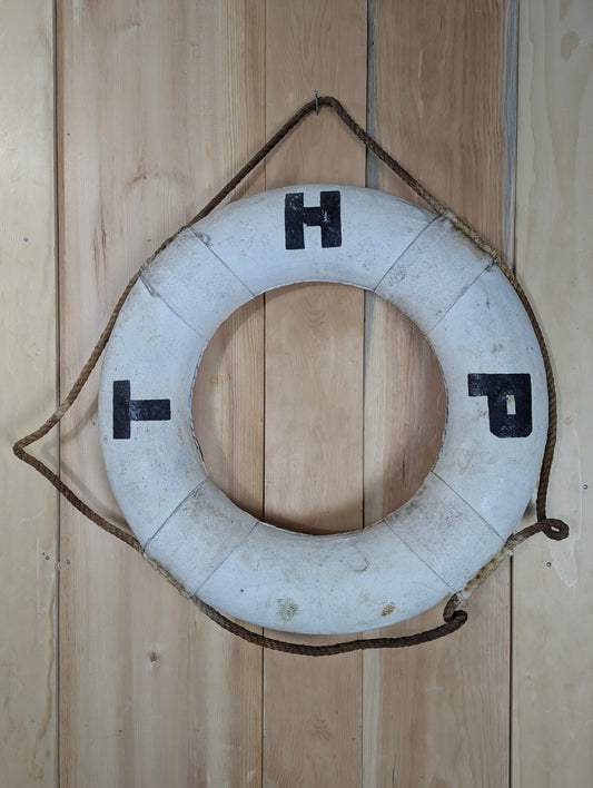 1950’s Vintage Life Preserver Ring labelled T H P (Toronto Harbour Police)