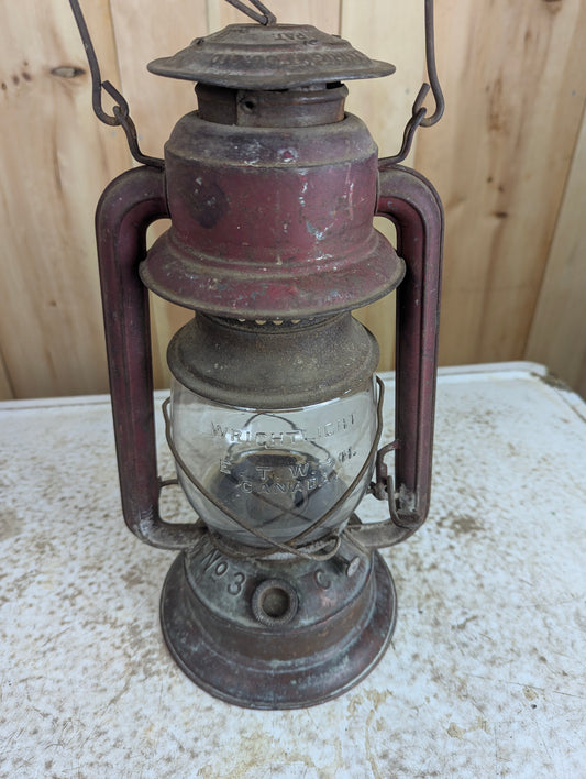 Antique E. T. Wright #3 Copper Based Lantern