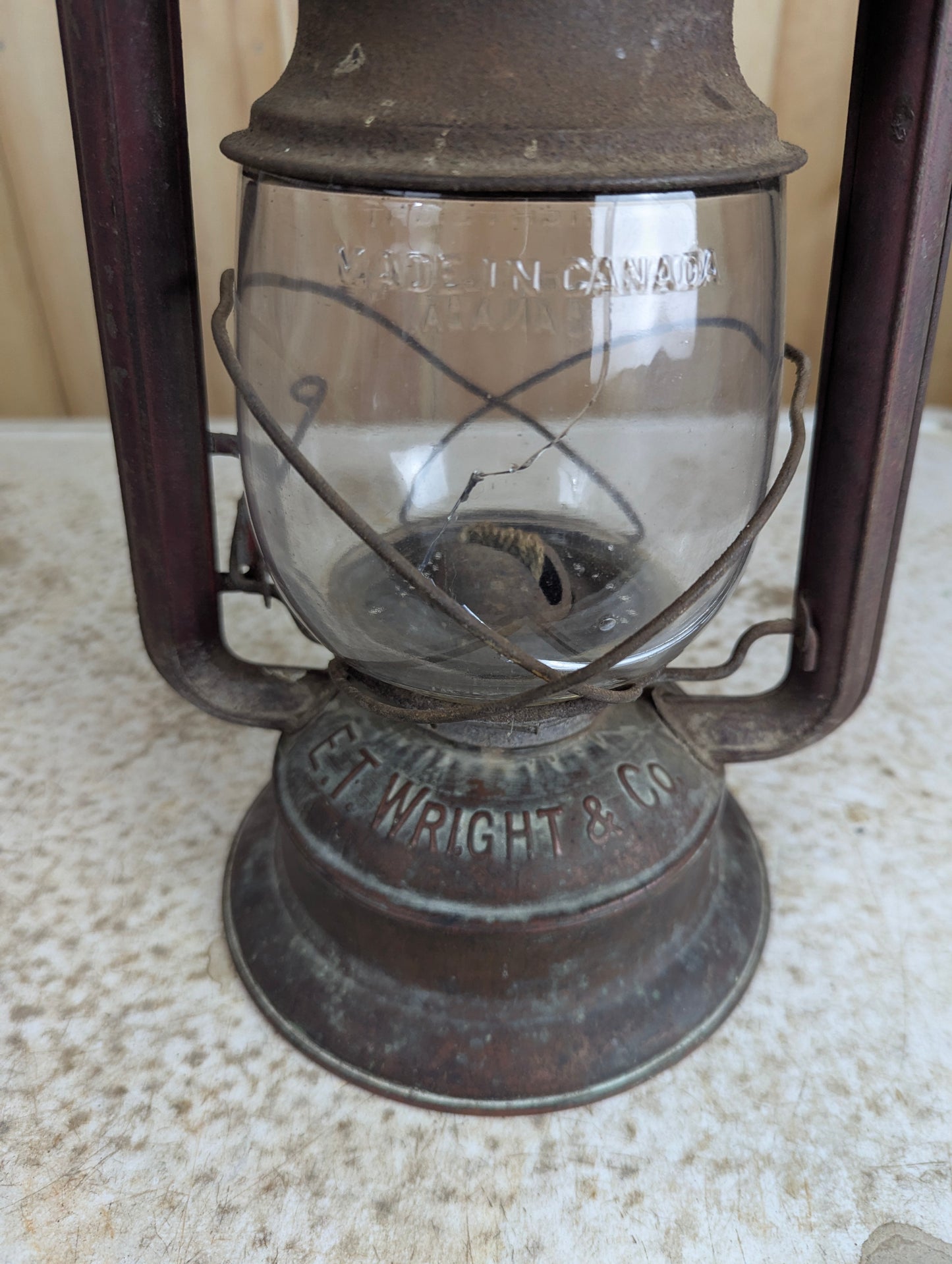 Antique E. T. Wright #3 Copper Based Lantern