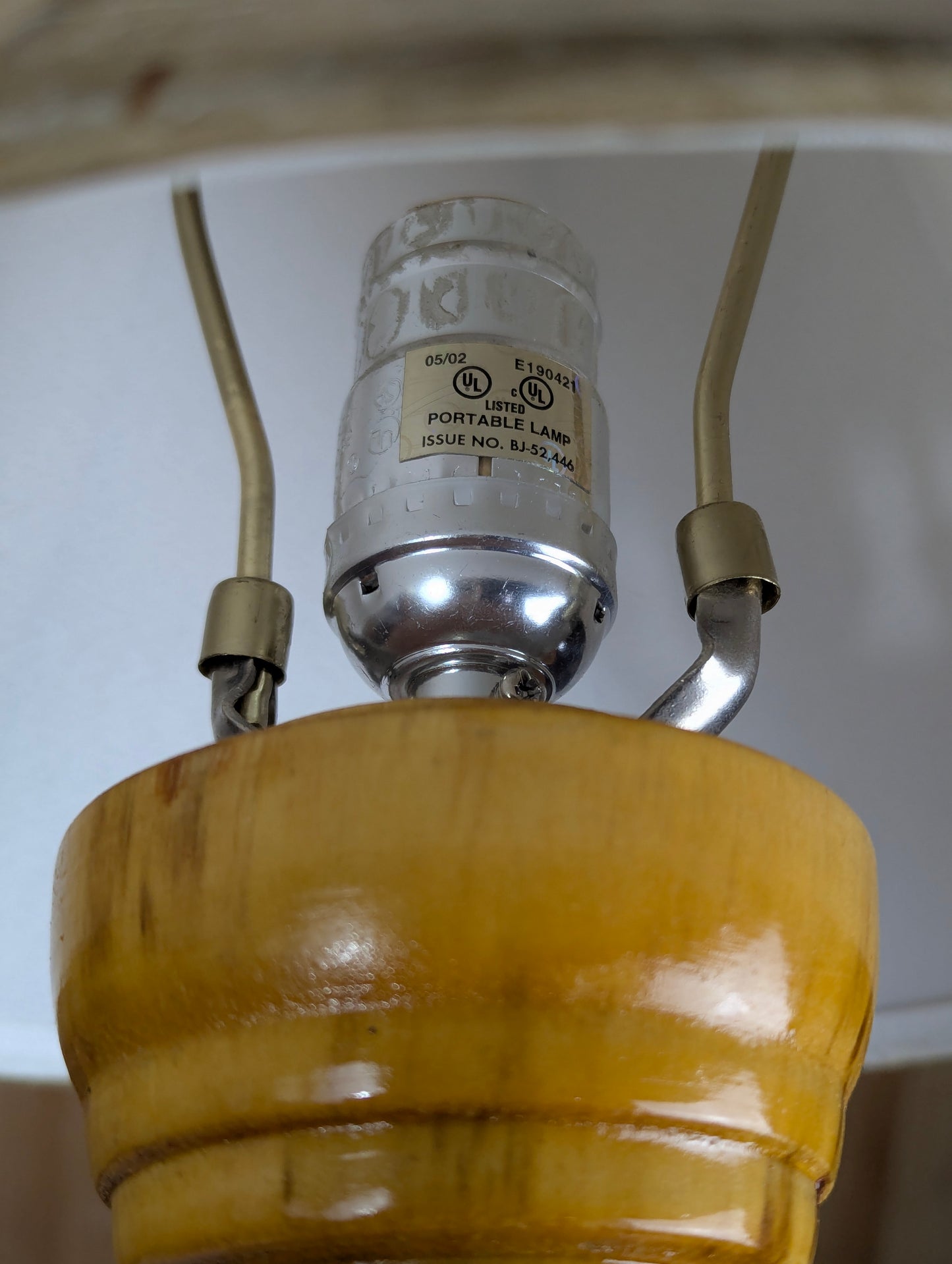 Wooden Spiral Hand Churned Table Lamp with Shade