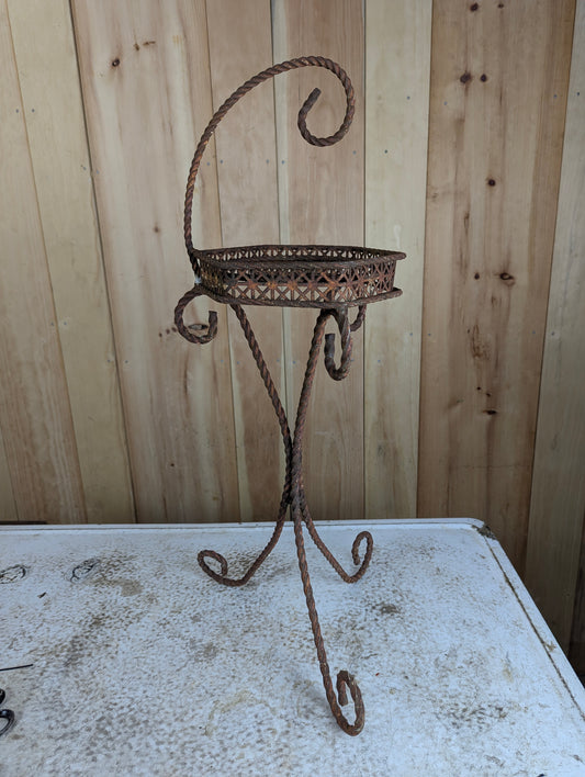 Vintage Wrought Iron Ashtray Stand without Ashtray