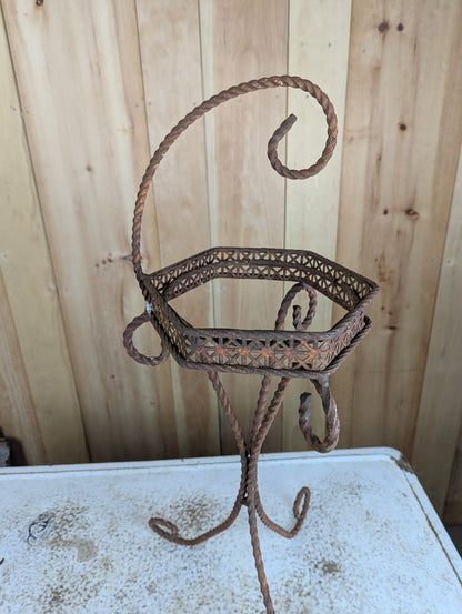 Vintage Wrought Iron Ashtray Stand without Ashtray