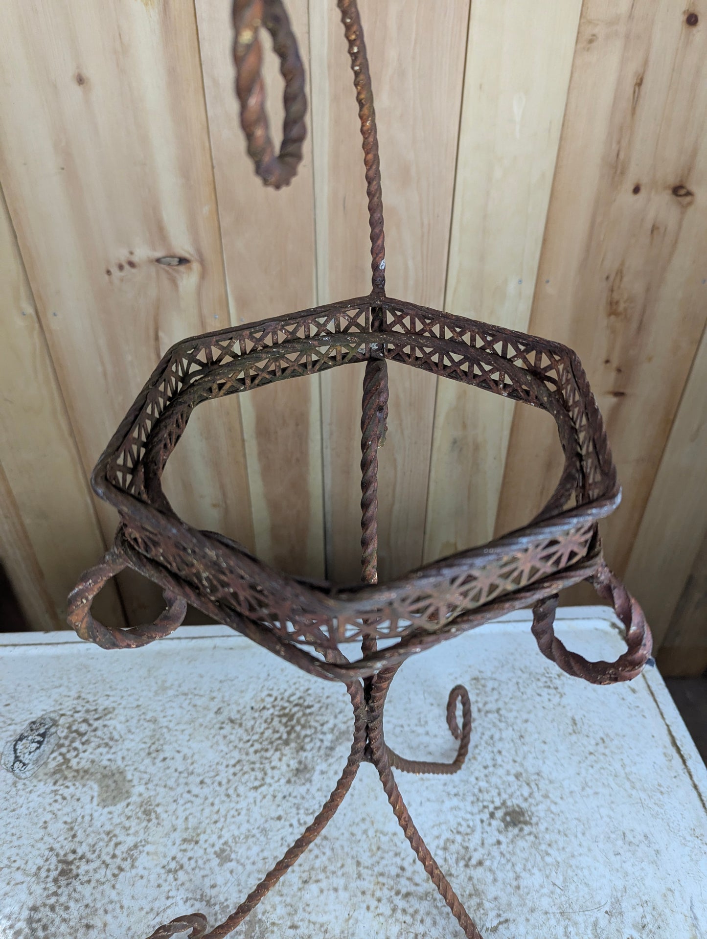 Vintage Wrought Iron Ashtray Stand without Ashtray
