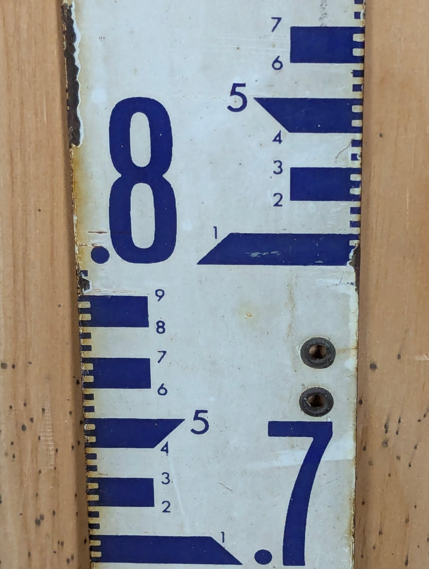 Vintage Porcelain Ontario Hydro Staff Gauge