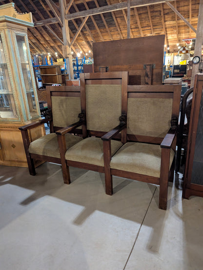 Antique 3-Seat Lodge Throne